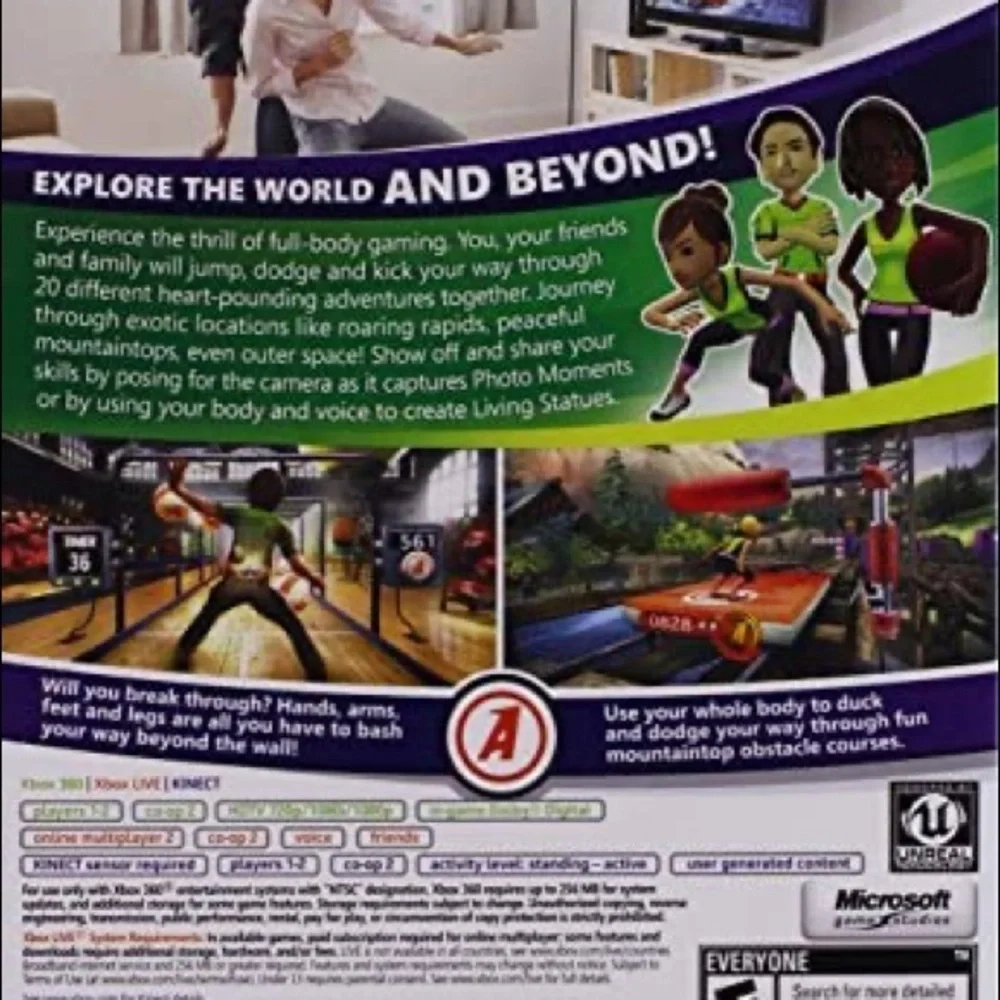 Kinect Adventures Microsoft XBOX 360 Game family video game